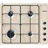 SMEG S64SAV2 PIANO COTTURA GAS, 4 zone di cottura, dimensioni: L 58,5 cm, P 50 piano in Smaltato, Avena