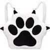 LYEAA Zaino in peluche a forma di zampa di gatto, con cinghie regolabili, borsa morbida pelosa con cerniera, zaino per la scuola per donne e ragazze, bianco