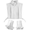 ZHENGCI Mezza camicia da donna con colletto finto increspato e polsini finti set da 2 pezzi