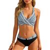 ZXTGBQ Costume Donna Due Pezz da Bagno Bikini Mare Vita Alta Push Up A V Crociato Davanti Sexy Curvy Costume da Bagno-XL