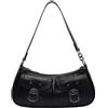 LYEAA Borse da donna borse a tracolla Borsa Moda Tasche Cuoio DELL'UNITÀ di elaborazione Ascella Borse Y2K Retro Grande Borsa, Nero, 380x310x150mm/14.96x12.2x5.91inch