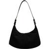 AZURAOKEY Borsa a tracolla in pelle scamosciata per donna, borsetta in pelle scamosciata Luna, borsa a tracolla in pelle scamosciata a mezzaluna, borsa in pelle scamosciata, borsa a mano hobo, Nero