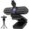 VIZOLINK W4DS PRO 4K Webcam per PC, Webcam USB con microfono e copertura privacy, correzione autofocus in condizioni di scarsa illuminazione, FOV 78°, treppiede, USB A Plug & Play per videochiamate e
