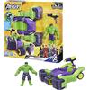 Avengers, MARVEL Hasbro marvel avengers, venomversus epic world of action, set action figure e veicolo blast & smash truck di hulk