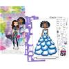 Crayola creations - set da disegno glam fashion, album 30 pagine con 4 stencil e 100+ adesivi