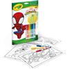 Crayola - album attività & coloring spidey, 32 pagine e 7 mini pennarelli lavabili