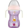 MAM Fun to Drink Cup Night Tazza bambini 270 ml, manici che si illuminano al buio, beccuccio extra-morbido anti-goccia e valvola flusso libero, Rosa