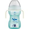 MAM Fun to Drink Cup Night Tazza bambini 270 ml,manici che si illuminano al buio, beccuccio extra-morbido anti-goccia e valvola flusso libero, Azzurro