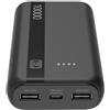 Cellularline Power bank 10000 mah 12w 3 porte (1 usb-a + 2 usb-c) nero - cellularline