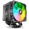 SHARKOON DISSIPATORE AD ARIA 1X 120MM ARGB PWM FAN, 1X 120MM PWM FAN, 6X COPPER PIPES, DIRECT TOUCH, - A60 RGB BLACK
