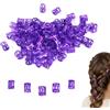 Milltrip Anelli con Perline Intrecciate per Capelli 100 Pezzi - Strumenti di Decorazione per lo Styling dei Polsini (Viola)