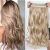 TESS Extension Capelli Clip Ondulato 43 cm, Extension Clip Biondo Miele Extension con Clip 1 PC 5 Clips 120g Extension Capelli
