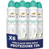 Dove Deodorante Spray Advanced Care Go Fresh Pera e Aloe Vera, con Formula Idratante e Delicata sulla Pelle, Senza Alcol, Pelle Asciutta Fino a 72 Ore, Deodorante Uomo e Donna, 6 Pezzi da 200ml