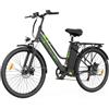 ZAZAWORK Bici Elettrica Uomo Donna 26 Pollici, E-Bike City con Motore 250W e Batteria 36V 20Ah, Autonomia 120km, Cambio 7 Velocità, Freni a Disco, Bicicletta Elettrica Economica (nero)