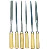 Rayher Rayer 2723800 Set di 6 Lime assortite con Manico in Legno, Set raspe, bricolage, Fai da Te, modellismo.