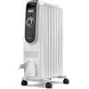 De'Longhi Dragon EasyTronic - Radiatore ad Olio per stanze fino a 45 m³, Stufa Elettrica con Termostato di Sicurezza, 6 Elementi, 12 Livelli di Riscaldamento, Portatile, 1500W, Bianco (TRD50615)