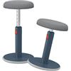 Leitz Ergo Cosy Active Sit Stand, Sgabello Ergonomico Girevole Regolabile in Altezza da 46 cm a 79 cm, Adatto alla Casa e all'Ufficio, 370 mm x 690 mm x 370 mm - Grigio Velluto