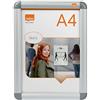 Nobo Quadro per Poster da Montare a Parete con Cornice a Scatto, Finiture in Alluminio, Copertura Protettiva Antiriflesso, Fissaggi Inclusi, Formato A4, 250 x 13 x 340 mm - Argento