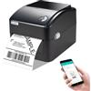 vretti Stampante per etichette Bluetooth, stampante termica DHL 4 x 6, sicurezza di scansione al 99,99%, durata della testina di stampa 3 volte più lunga, senza toner e risparmio del 70%