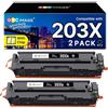 GPC Image 203X Nero Cartucce di Toner Compatibile per HP 203X 203A CF540X CF540A per toner HP Color Laserjet Pro MFP M281fdw M281fdn M281cdw M280nw M254dw M254nw M254dn (Nero, 2-Pack)