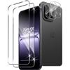 Xunzii Pellicola Vetro Temperato per ONEPLUS 13T 5G, con Nero Protezione Lente Fotocamera, [Durezza 9H Anti Graffi] Vetrino Protezione Schermo Pellicola Protettiva [2+2 Pezzi]