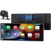 Elinsong Carplay Auto, 10.26" Android Auto Wireless, Autoradio Bluetooth con Schermo con 1080P Telecamera Posteriore e Anteriore, Navigazione GPS, Audio Premium, Comando Vocale, Accendisigaro a Doppia Porta