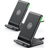 INIU Caricatore Wireless, [2 Pezzi] 15W Ricarica Rapida Supporto di Ricarica Wireless con Luce adattiv per iPhone 17 16 15 14 13 12 11 Pro Max Samsung Galaxy S23 S22 Google Pixel ecc.