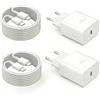 Heboen 2 Pezzi 45W USB C Caricatore Caricabatterie Rapido Caricabatterie Veloce con 3M Cavo per Samsung Galaxy S26 S25 S24 S23 Ultra/S22/S21/S20/Note20/A73/A53/S10 Tipo C Spina Ricarica Adattatore bianco
