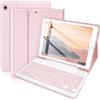 SOPPY Custodia Italiana Tastiera per iPad 9a/ 8a/ 7a Generazione/iPad Pro/Air 3a 10.5", Wireless Tastiera Staccabile, con Slot per Penna Stilo, Layout Italian - Rosa