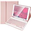 SOPPY Custodia con Tastiera per iPad 6a Generazione 2018, 5a Gene 2017, iPad Pro 9.7, Air 2/1 con Bluetooth Tastiera Rimovibile Wireless Cover, con Slot per Penna Stilo, Layout Italian - Rosa