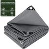 Laneetal Telo Idrorepellente Esterno 3x4m, Telone Occhiellato Idrorepellente Rinforzato PVC 500 g/m², Telo Protettivo Multiuso per Barche, Legno, Piscina, Mobili da giardino, Auto，Grigio Scuro