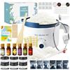 LINGQIAN Kit di fabbricazione di candele di soia con fonditore di cera elettrico, Kit per Produzione di Candele per Principianti, inclusi 2 libbre di cera di soia, stoppini, profumi, coloranti, barattoli