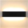 Lightess 18W 40CM Applique da Parete Interno Moderno Lampada da Parete Interni Lampada a Muro per Soggiorno, Camera da Letto, Scale, Corridoio, Portico, Nero, Luce Bianco Caldo 3000K