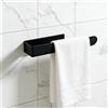Baodenvi Porta Asciugamani Bagno Adesivo 22cm Portasciugamani da Parete Nessuna Perforazione Acciaio Inossidabile 304 Adesivo Forte 3M Stabile Elegante Nero Opaco