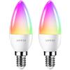 ANWIO Lampadina Alexa, Lampadina Smart,5W Equivalenti a 40W,470Lm,C37,Lampada Smart Wifi E14 con Telecomando Compatibile con Alexa, Echo and Google Assistant, RGB Intelligente Dimmerabile,2 Pcs