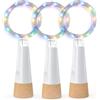 KOBWA Luci per bottiglie con sughero, luci per bottiglie di vino ricaricabili tramite USB, luci a batteria, luci a stringa aggiornate 2025 per decorazioni natalizie(Multicolore, 3 Pezzi)