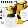 AECHO Pistola per Verniciare, 850W HVLP Pistola a Spruzzo per Verniciare con Contenitore 1400ml, 5 Ugelli in Ottone, Luce LED, Regolabili Flusso e Larghezza per Muri, Pareti, Soffitti