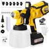 AECHO Pistola per Verniciare, 4000mAh Verniciatore a Spruzzo a Batteria per Verniciare 850W HVLP con Contenitore 1400ml, 5 Ugelli, Luce LED