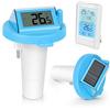 PATEMZON Termometro Piscina Solare, Termometro Piscina Galleggiante, Termometro Digitale con Display LCD Wireless, Accessori Termometro Acqua per Piscine, Spa e Stagni