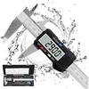 Qfun Calibro Digitale, Qfun Precisione Micrometro in Acciaio Inox 150mm con Ampio Display LCD Inch Electronic Digital Caliper per Misurzione Esterna, Interna, Profondità e di Passo