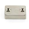 FIRST4MAGNETS N42 Magnete Neodimio Per Fissaggi Di Mobili, Opere D'Arte Sospese E Mantenendo Porte E Cassetti Chiusi - 30mm x 21mm x 8mm Con Fori 2X 4,2mm C/Affondati - 17,1kg Pull - South