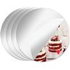 PopularLdo 4 pannelli a specchio rotondi per decorazioni da tavolo, vassoi a specchio, piatti rotondi piatti per tavoli, centri rotondi per decorazioni da tavola per matrimoni e feste (25 cm)