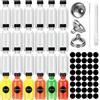 Gowkeey Set di 24 Bottigli per Liquori Mini, Mini Bottiglie per Liquore con Tappi a Vite e Imbuto, 60ml Riutilizzabile Bottigliette Trasparenti con Imbuto per Olio, Sciroppo, Birra