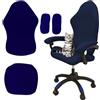 Yixinly Copertura Sedia Gaming, 4 Pezzi Copri Sedia Gaming Coprisedia Gaming, Tessuto di seta di Latte Copri Sedia da Ufficio Copri Poltrona per Sedie da Computer, Sedia da Gioco (Blu Scuro)