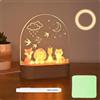 OTraki Luce Notturna Bambini Personalizzata,Lampada LED USB con Animali, Nascita e Battesimo per Bimbo Bimba,Decorazione Regalo Nascita Bimbo,Regalo Battesimo Bambina