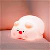 Cecosy Luce Notturna Bambini LED Lampada da Comodino Silicone Pig Lampada Notturna per Bambini con Timer Ammorbidire Ricarica USB Regolabile Luce Notturna,con Bella Scatola