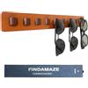 FINDAMAZE Porta Occhiali Multiplo - Organizzatore per Occhiali da Sole in Legno Porta Occhiali da Muro,Espositore per Occhiali,Decorazione per La Casa(Colore Legno-1 pz-Lungo)