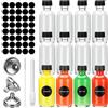 Gowkeey Set di 12 Bottigli per Liquori Mini, Mini Bottiglie per Liquore con Tappi a Vite e Imbuto, 60ml Riutilizzabile Bottigliette Trasparenti con Imbuto per Olio, Sciroppo, Birra