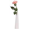 QUUPY Vaso in ceramica bianco grande per boccioli di fiori semplici - piccolo bocciolo decorativo - centro tavolo moderno minimalista per decorazione scaffale