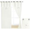 emmevi Tende Finestre Porta Interno Tessuto Lino Bianco Coppia 2 Pz più Misure Shabby Chic MOD.Tenda Fiocco 2 CONF 140X290